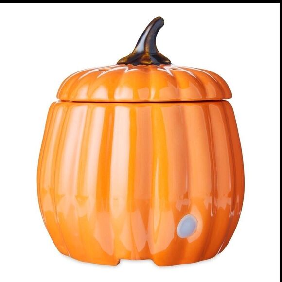 Pumpkin BOO! Orange Ceramic Wax Warmer Autumn Halloween Decor 6-inch Plug-In NEW - Picture 2 of 4